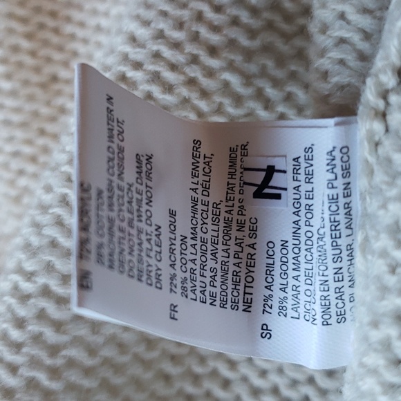 Cream Striped Hooded Cardigan Size S - NWT - Picture 9 of 10